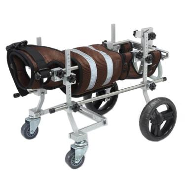 Imagem de Cadeira de rodas ajustável para cães de alumínio para pernas traseiras - Suporte para deficientes, animais de estimação idosos com mobilidade limitada - cinza, tamanho único