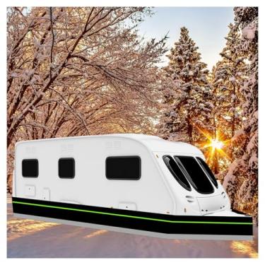 Imagem de Saia de fácil instalação - 0,8 m de altura de inverno para casas móveis, base de malha de ferro durável, 34 m de comprimento, proteção contra clima frio, saia isolada para s, barreira de inverno