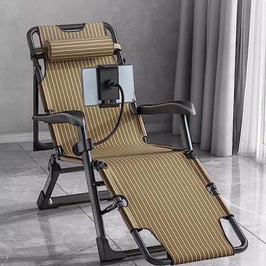 Imagem de Chaise Lounge dobrável portátil para fora, cadeira de gravidade zero com travesseiros e suporte para celular, cadeiras de acampamento para adultos, cadeiras reclináveis ajustáveis, para pátio, quintal