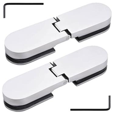 Imagem de Dobradiça de porta de vidro sem moldura braçadeira de dobradiça de porta aço inoxidável prata brilhante (uma cor)