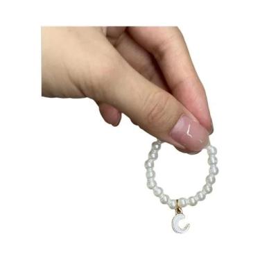 Imagem de Colar Pingente Labubu V4 Mini 4.0 Com Pérola E Letra, Acessório Para R