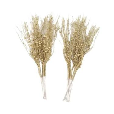 Imagem de Galhos De Frutas Artificiais Com Glitter Para Decoração De Árvore De N