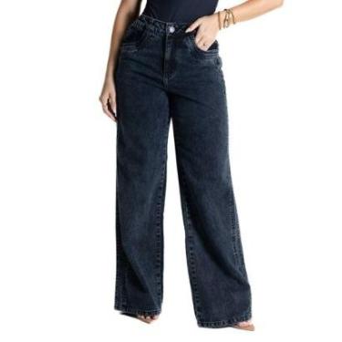 Imagem de Calça Jeans Sawary Wide Leg - 281057 - black 42-Feminino