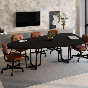 Imagem de Mesa de Reunião Orgânica 2,70m x 1,60m com Pés em Metal Tampo Bipartid