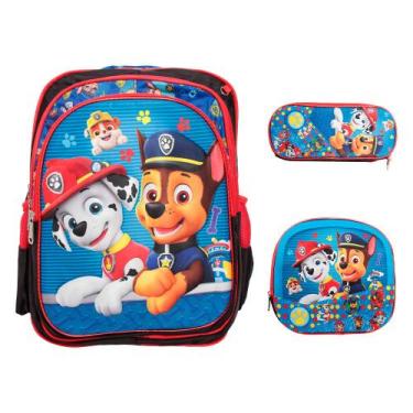Imagem de Kit Mochila Infantil Escolar Menino Com Lancheira Térmica - Plike