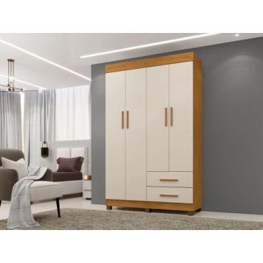 Imagem de Roupeiro Copacabana New 4 Portas 2 Gavetas Benetil, Cinamomo/Off