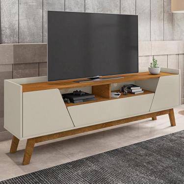 Imagem de Rack Sala Florença Para Tv Até70" Madeira Off White/naturale