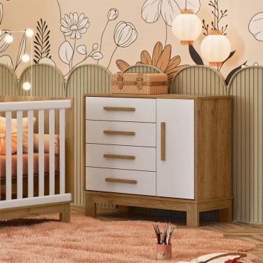 Imagem de Comoda Sapateira Q Encanto 1 Porta e 4 Gavetas Slim Mdp/Mdf Qmovi