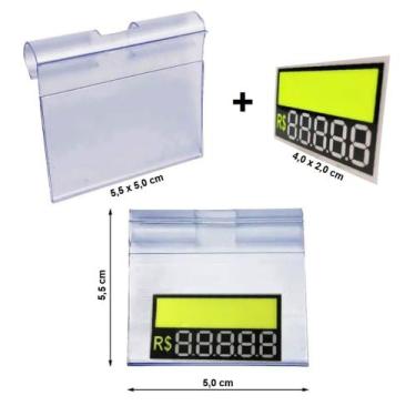 Imagem de KIT Display porta Etiqueta de Preço 5,5x 5,0 cm + Etiqueta Reutilizáve