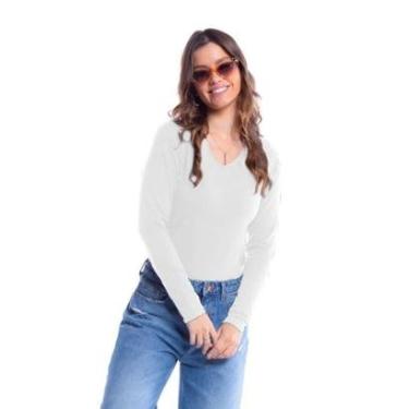 Imagem de Blusa Feminina Manga Longa Gola V-Feminino