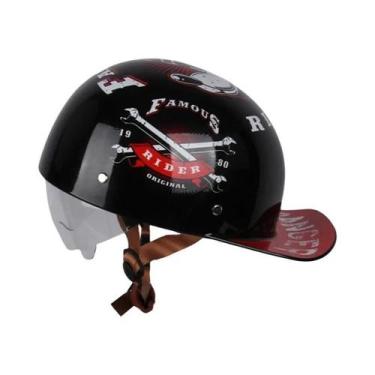 Imagem de Capacete De Motocicleta Vintage Retrô Uchoose, Estilo Boné De Beisebol