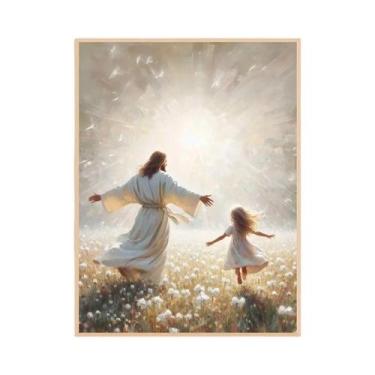 Imagem de Pôster De Arte De Parede Com Retrato De Jesus Cristo, Eu Caminhará Com