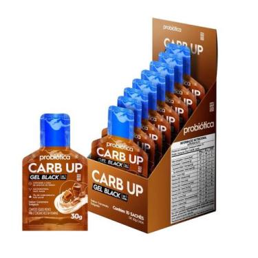Imagem de Carb Up Black Gel Com Cafeína Caixa com 10 Sachês Probiótica, Caramelo