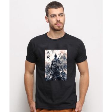 Imagem de Camiseta masculina Preta algodao Gamer Sekiro Desenho Arte Jogo