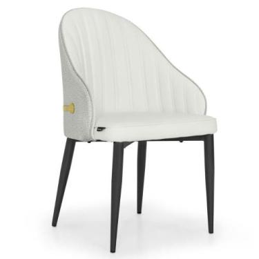 Imagem de Cadeira De Jantar Estofada Design La Martina - Branco - MAGAZINE DECOR