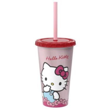 Imagem de Copo Com Canudo E Tampa Hello Kitty & Kuromi 500ml Lembrancinha Festa 