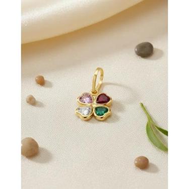 Imagem de Pingente Em Ouro 18k Trevo de Zircônias - Paulistana Joias