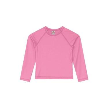 Imagem de Camiseta infantil unissex em malha UV Brandili, 6, Rosa