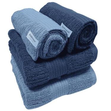 Imagem de Kit 4 Toalhas Buddemeyer Fio Penteado Canelado Azul e Azul Classic  2 