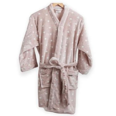 Imagem de Roupão De Plush Peluciado Toque de Seda Vintage P - Kacyumara - Ball Rosê