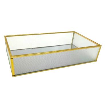 Imagem de Bandeja Retangular Espelhada de Vidro 24x14 - Art House
