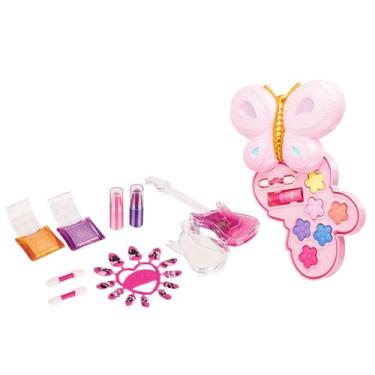 Imagem de Kit Maquiagem Infantil Paleta Sombras e Batom My Guitar Borboleta Colo