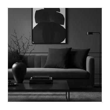 Imagem de Kit 02 Capas Almofada Suede Sortido Promoção Veludo Sala - Fama, Preto