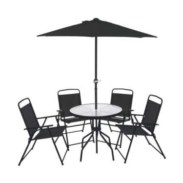 Imagem de Conjunto Jardim Toronto Com Mesa Guarda-sol E Cadeiras Mor