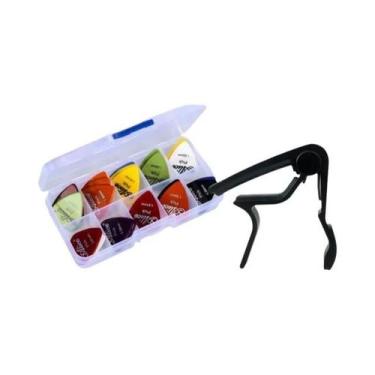 Imagem de Kit De Ferramentas Para Guitarra Elétrica: Capo, Palhetas E Protetores