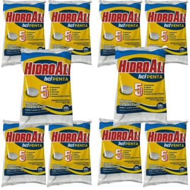 Imagem de Kit 10 Pastilha Tablete Cloro Penta Multi Ação 200g Hidroall
