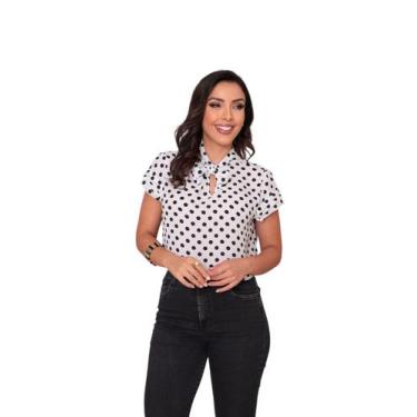 Imagem de Blusa feminina de bolinha manga curta elegante sku:B108 - R.S MODAS, B