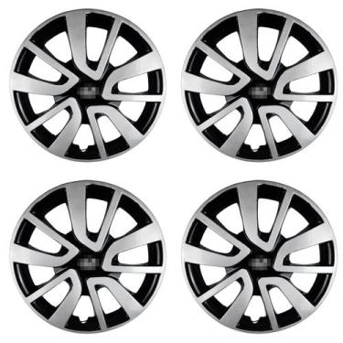 Imagem de Jogo 4 Calota 15 Preto Prata Hyundai Hb20 Hb20S 2013 2024 A - Garagem 