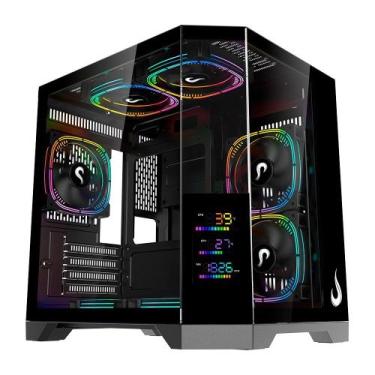 Imagem de Gabinete Gamer Rise Mode Zeus Glass Screen 01, Mid Tower, M-ATX, Displ