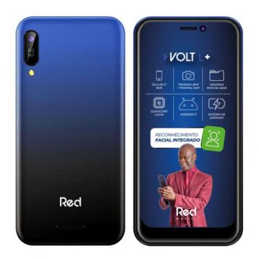 Imagem de Smartphone Red Mobile Volt L+ Tela de 5" 48GB QuadCore, 48GB, Azul