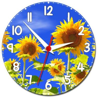 Imagem de Relógio de Parede Girassol Decoração para Cozinha Sala - Gringos House