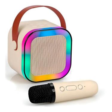 Imagem de Mini Caixa de Som Microfone Bluetooth Portátil RGB Cor:Rosa - Dolce Ma