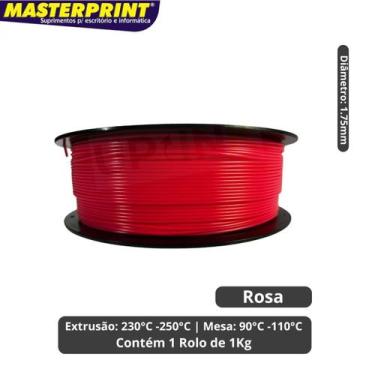 Imagem de Filamento 3D - ABS Premium Rosa Rolo 1KG (1.75mm) - Masterprint