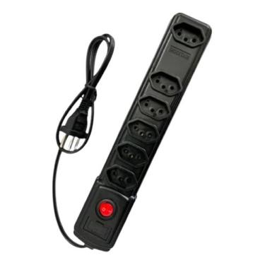 Imagem de Filtro De Linha 6 Tomadas Régua Extensão Bivolt Chave Led - NATICON