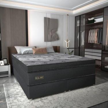 Imagem de Cama Box Conjugado King com Colchão (193x78x203) Royal Black Gazin CR3