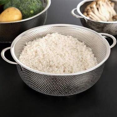 Imagem de Escorredor Peneira Multiuso Inox Com Alça Tailandês Para Macarrão Legu