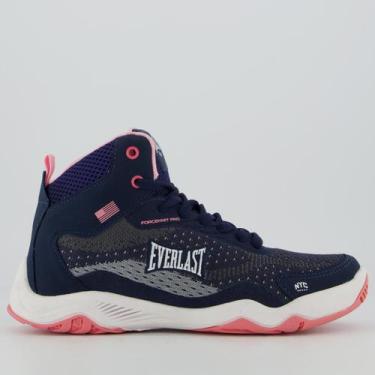 Imagem de Tênis Everlast Forceknit Pro Feminino Azul Marinho e Rosa, 37