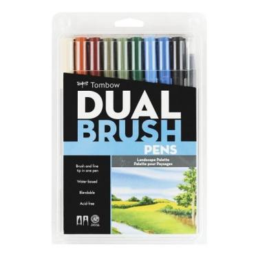Imagem de Estojo Caneta Pincel Dual Brush Tombow 10 Cores Paisagem
