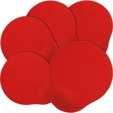 Imagem de Kit 5x Mouse Pad de Espuma Leve TopGet Vermelho