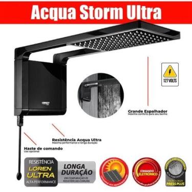 Imagem de Chuveiro Acqua Storm Ultra Black 6800w Lorenzetti Preto, 110V