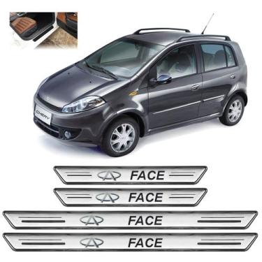 Imagem de Soleira Platinum Chery Face 2010 a 2015 4 Peças Prata sp133 - artesana