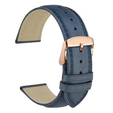 Imagem de Pulseira de relógio WOCCI Vintage Leather 19 mm com fivela em ouro ros