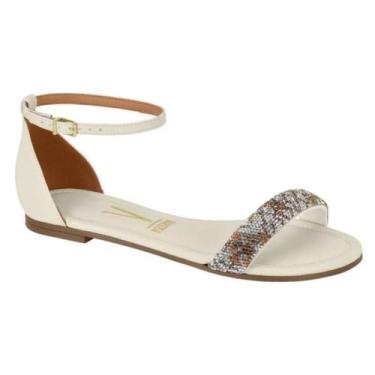 Imagem de Sandália Rasteirinha Casual Feminino Vizzano 62351704 Branco, 38