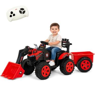 Imagem de Trator Eletrico Biemme Escavedeira B Land Vermelho 12V Controle