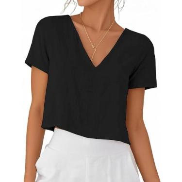 Imagem de Camisa de linho Kinghua 2026 Spring Summer Beach para mulheres preta