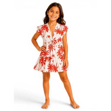 Imagem de Saida De Praia Infantil Estampado Com proteção UV Moda Verão - Corpo d
